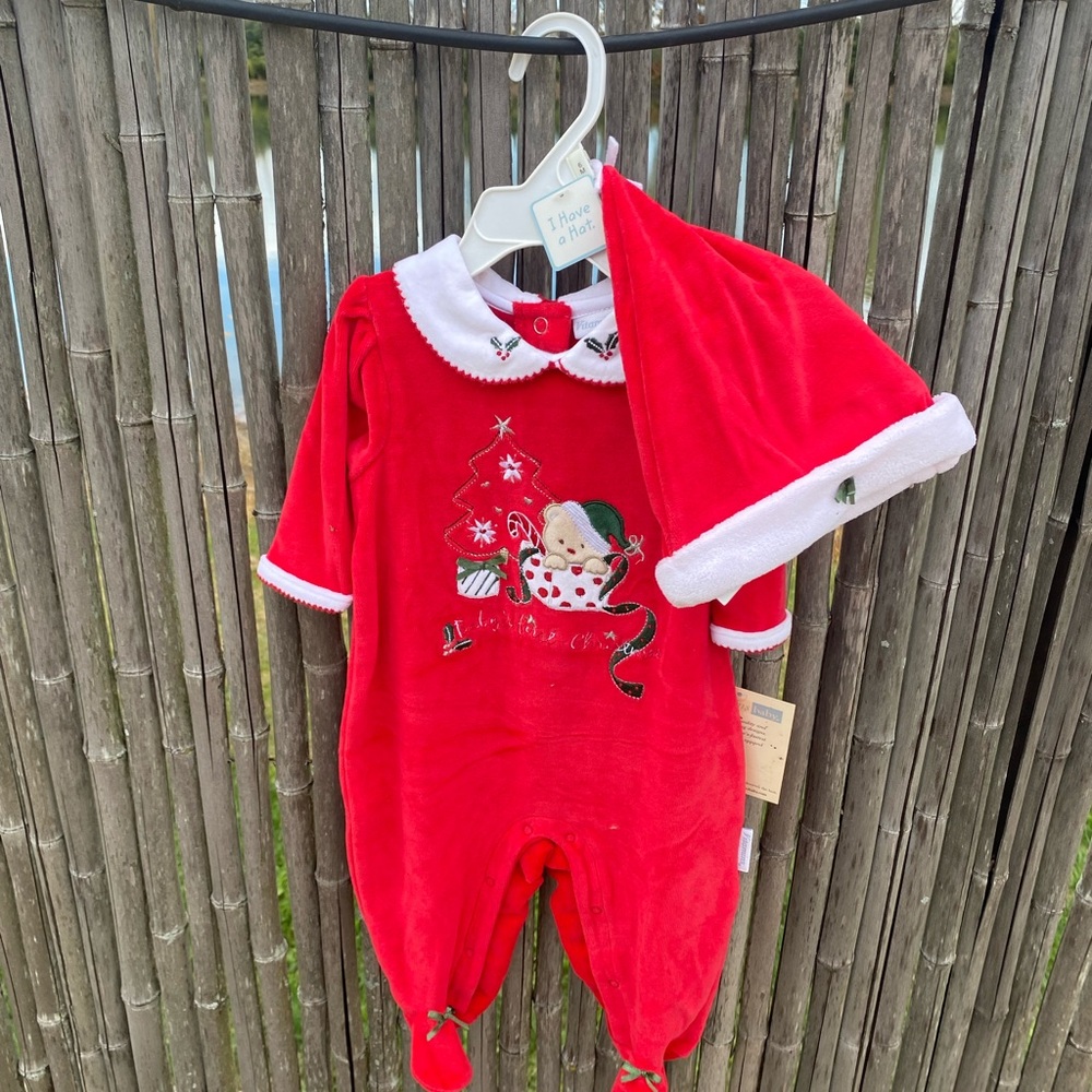 Baby first Christmas set footed